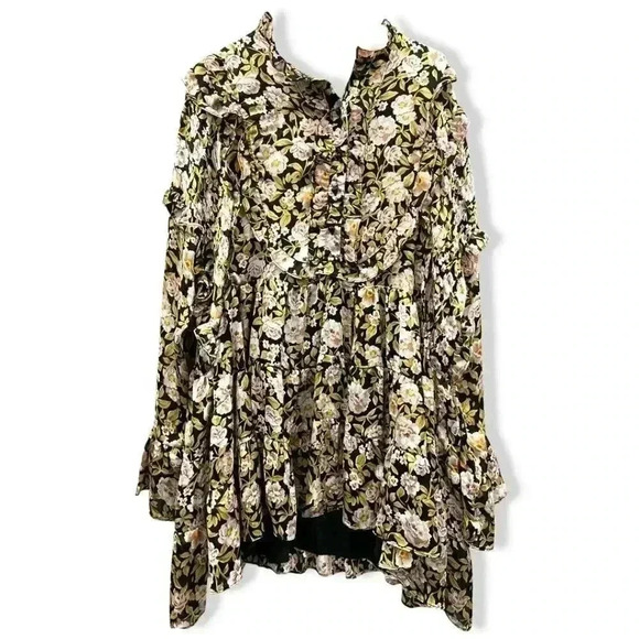 NWT Sister Jane DREAM Belle Corsage Oversize Tiered Long Sleeve Mini Dress Small - Picture 2 of 7